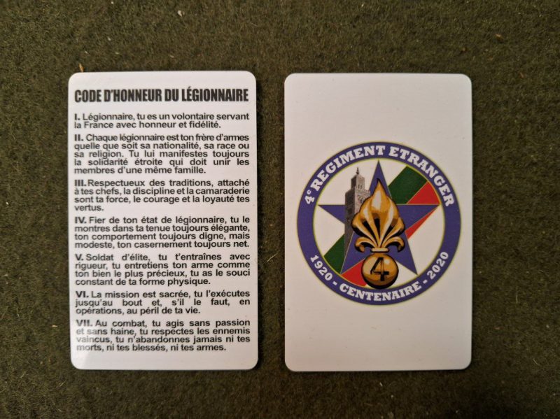 FRA - Código de Honra do Legionário 4oREI Centenário