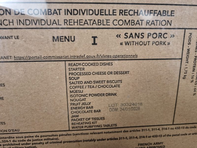 FRA - Ração RCIR Menu I (2028) - Imagem 2