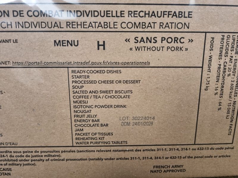 FRA - Ração RCIR Menu H (2028) - Imagem 2