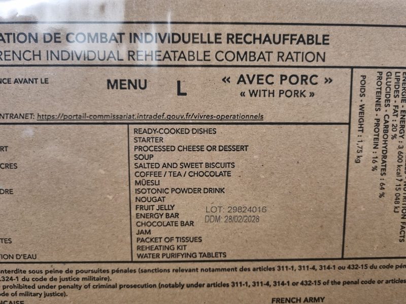 FRA - Ração RCIR Menu L (2028) - Imagem 2