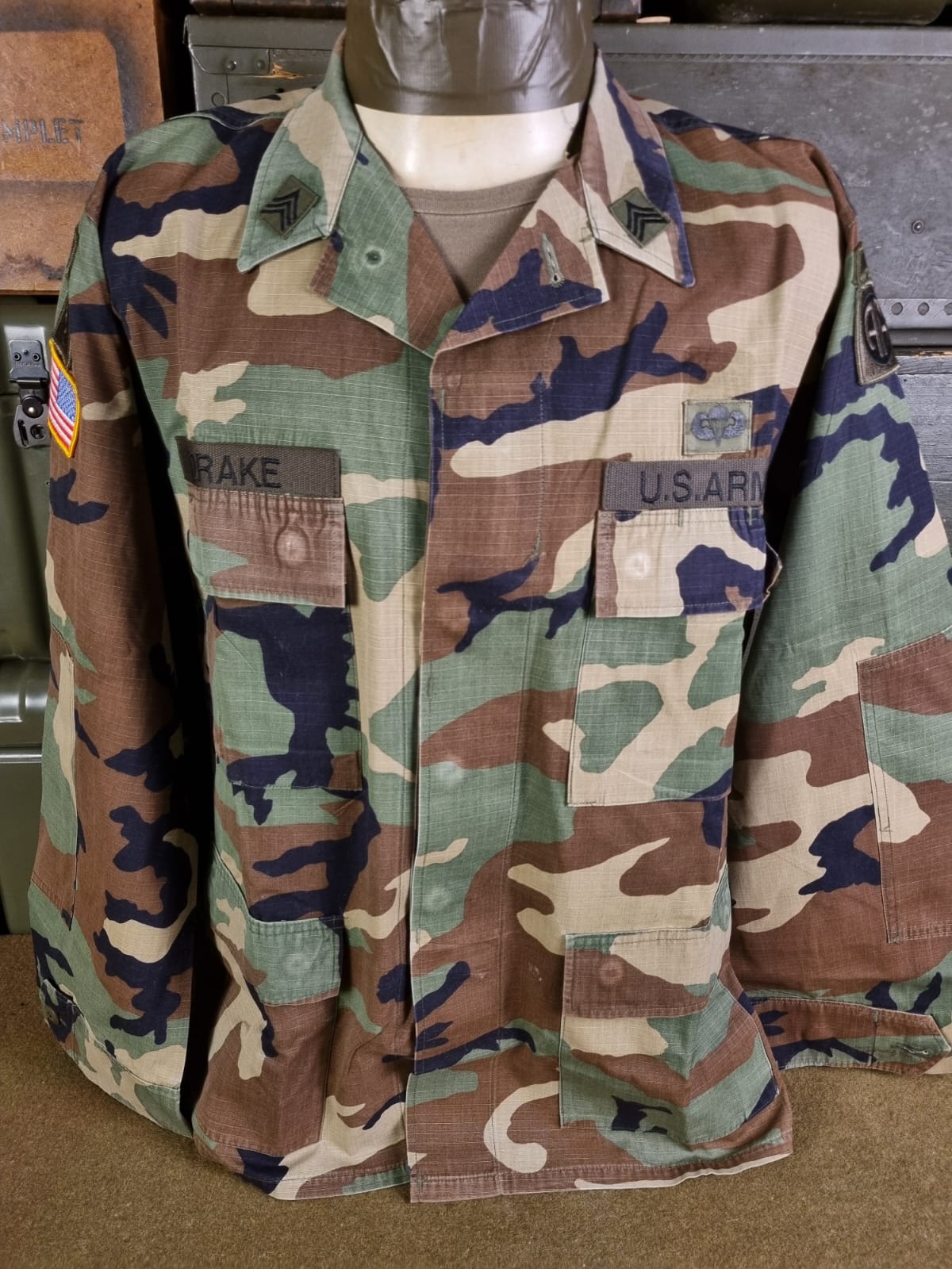 USA GANDOLA BDU WOODLAND RIPSTOP 82ND AIRBORNE - Imagem 3