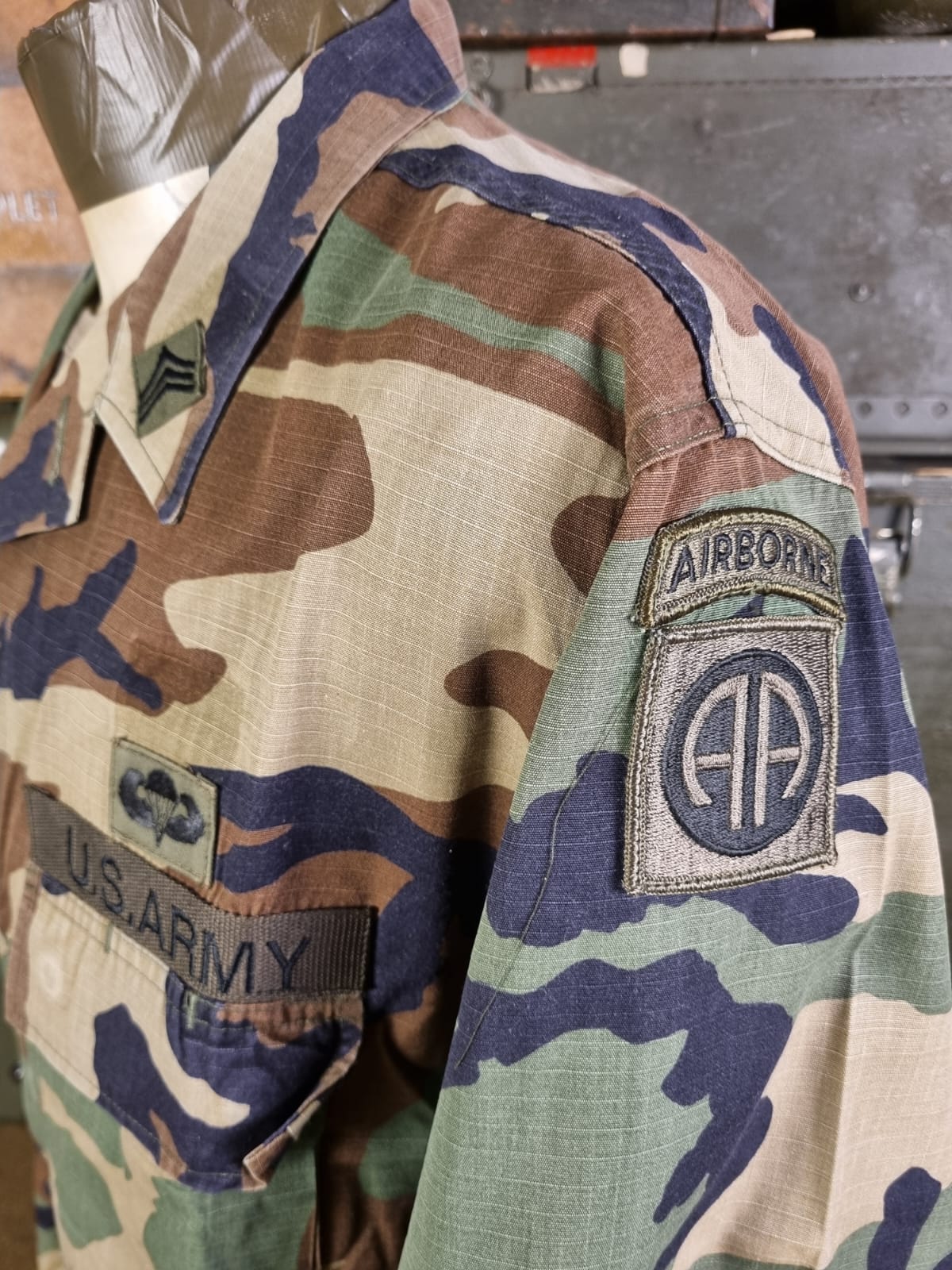 USA GANDOLA BDU WOODLAND RIPSTOP 82ND AIRBORNE - Imagem 7